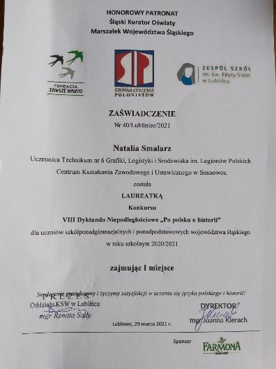Natalia Smalarz laureatką Dyktanda Niepodległościowego