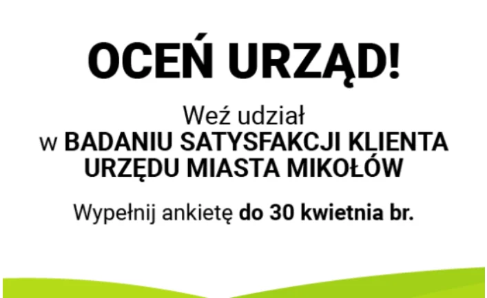 Ocena satysfakcji klienta Urzędu Miejskiego w Mikołowie