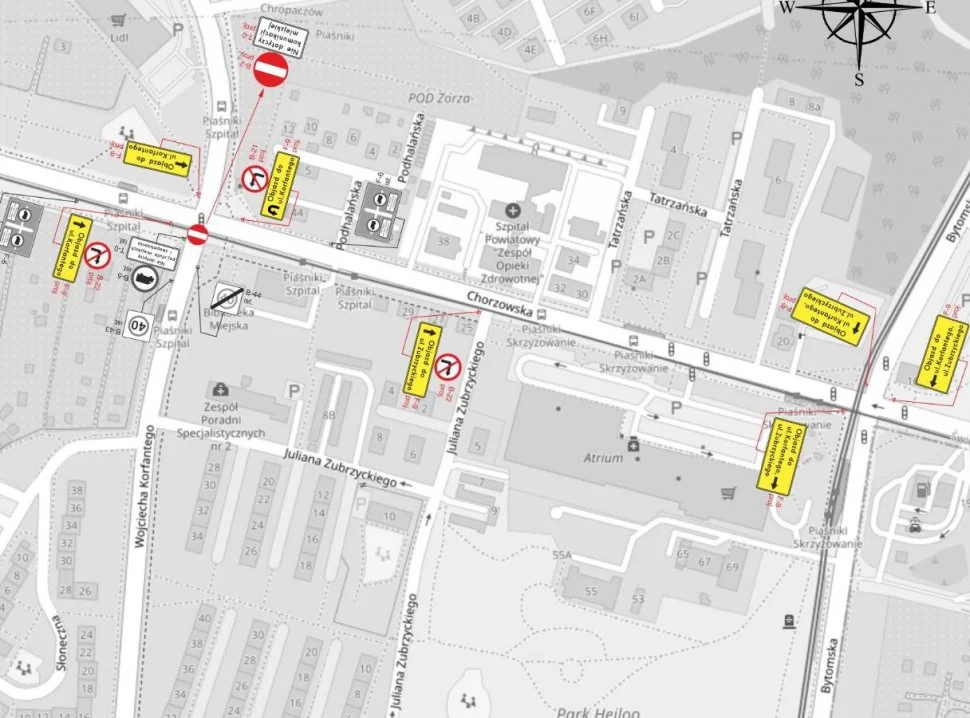 Uwaga! Zmiana organizacji ruchu na skrzyżowaniu ulic Chorzowskiej i Korfantego