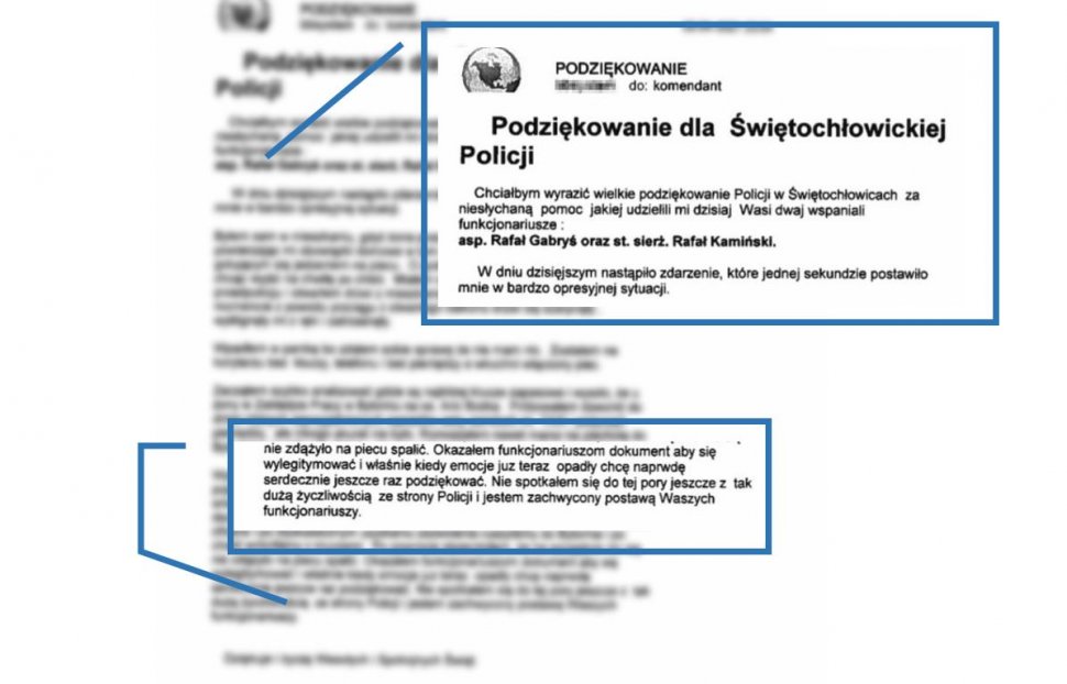 Podziękowania dla świętochłowickich dzielnicowych