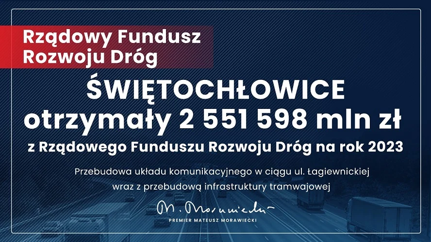 Świętochłowice otrzymały ponad 22 miliony złotych na inwestycje drogowe