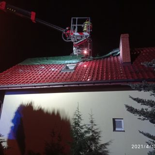 Pożar poddasza domu jednorodzinnego