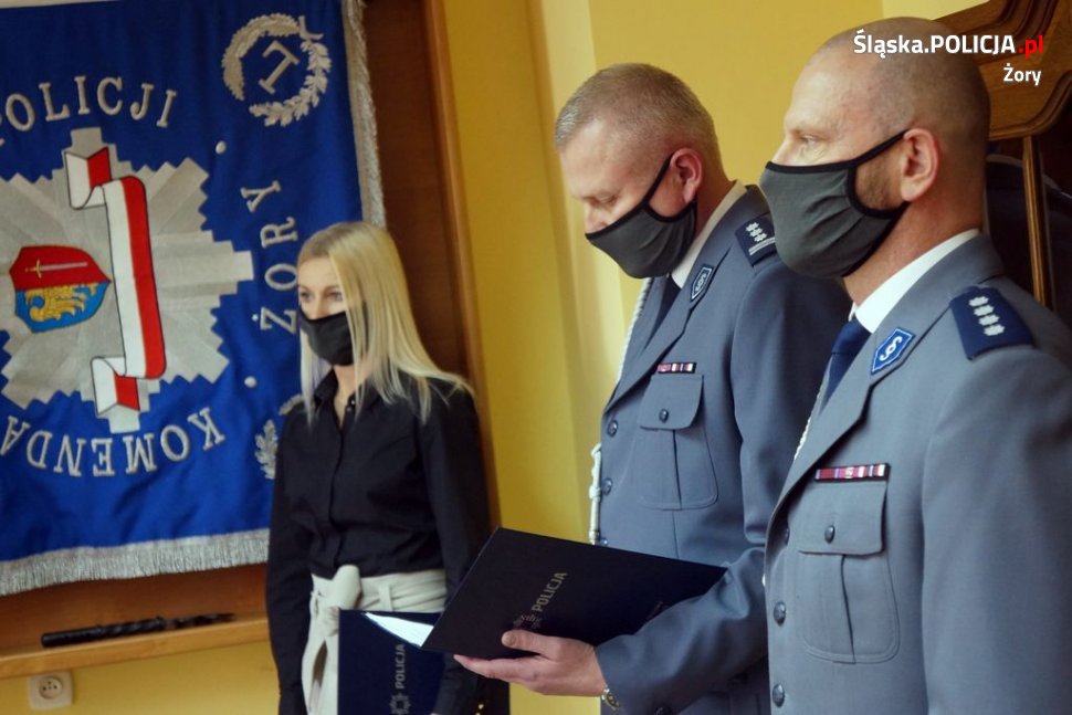 Uroczyste ślubowanie w żorskiej komendzie