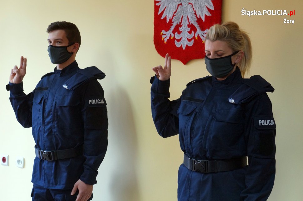 Uroczyste ślubowanie w żorskiej komendzie