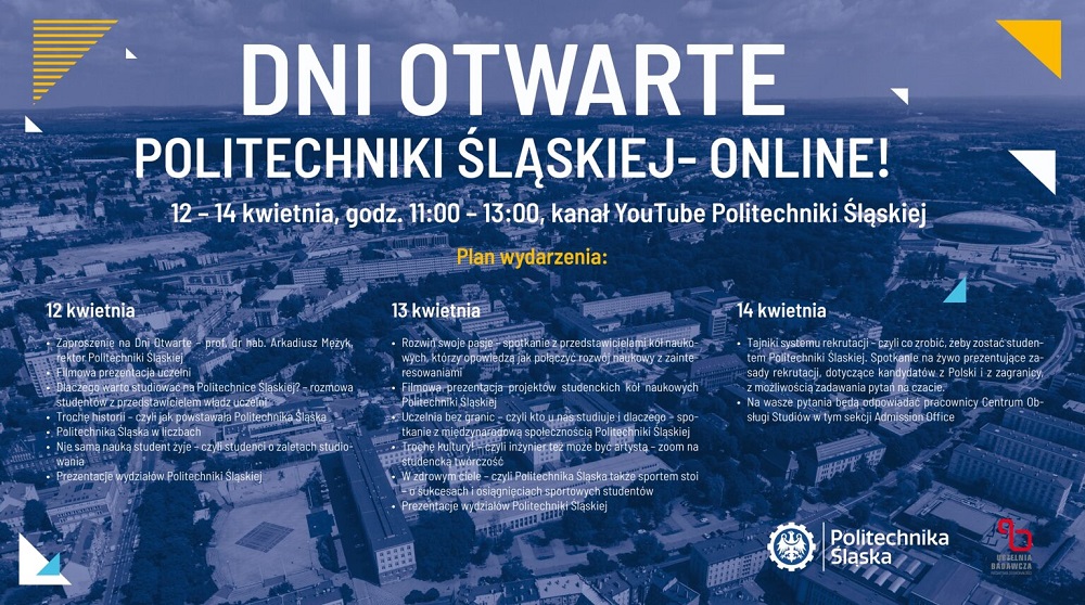 Dni Otwarte Online 2021 na Politechnice Śląskiej