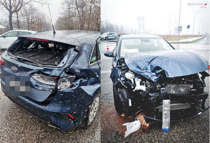 W Zabrzu doszło do groźnego wypadku. Dostawczak zderzył się z osobówką