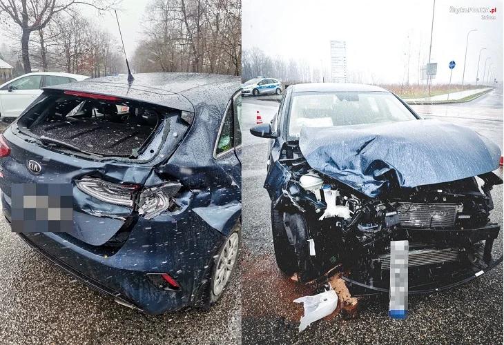 W Zabrzu doszło do groźnego wypadku. Dostawczak zderzył się z osobówką