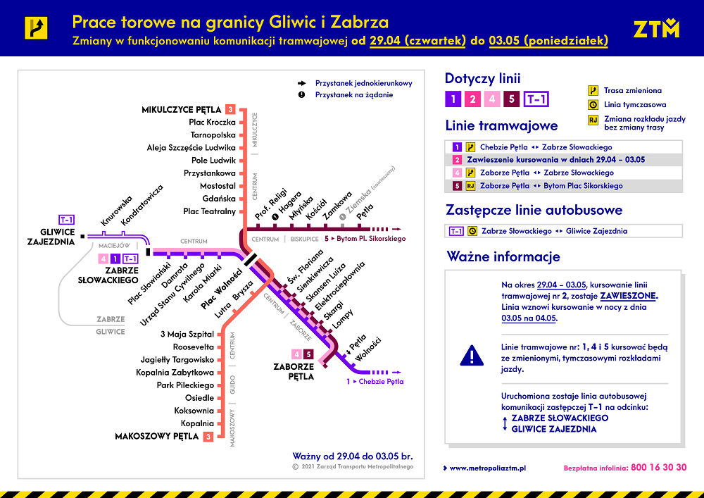 Wstrzymanie ruchu tramwajów w rejonie gliwickiej zajezdni