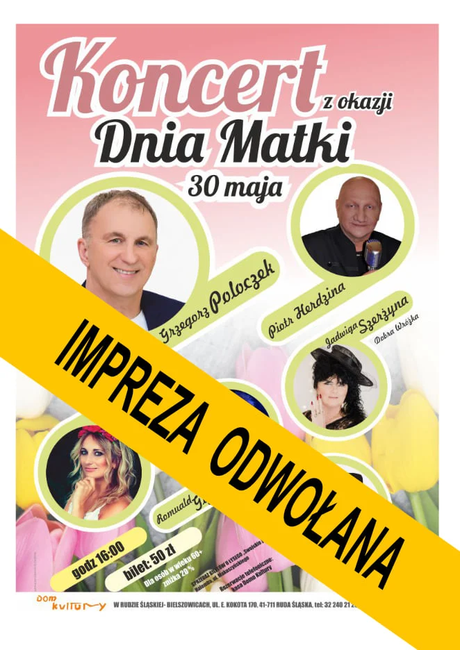 Koncert z okazji Dnia Matki - ODWOŁANY