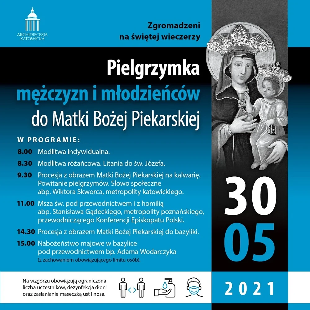 Pielgrzymka mężczyzn i młodzieńców do Piekar Śląskich tylko dla 10 tysięcy osób