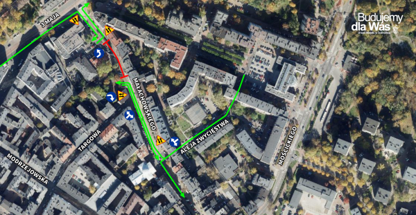 Zmiany na Małachowskiego: rusza drugi etap przebudowy