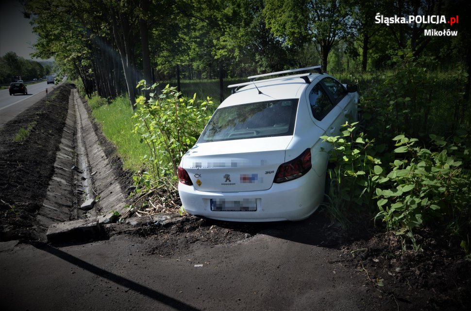 Rudzianin zagapił się i wjechał w ogrodzenie