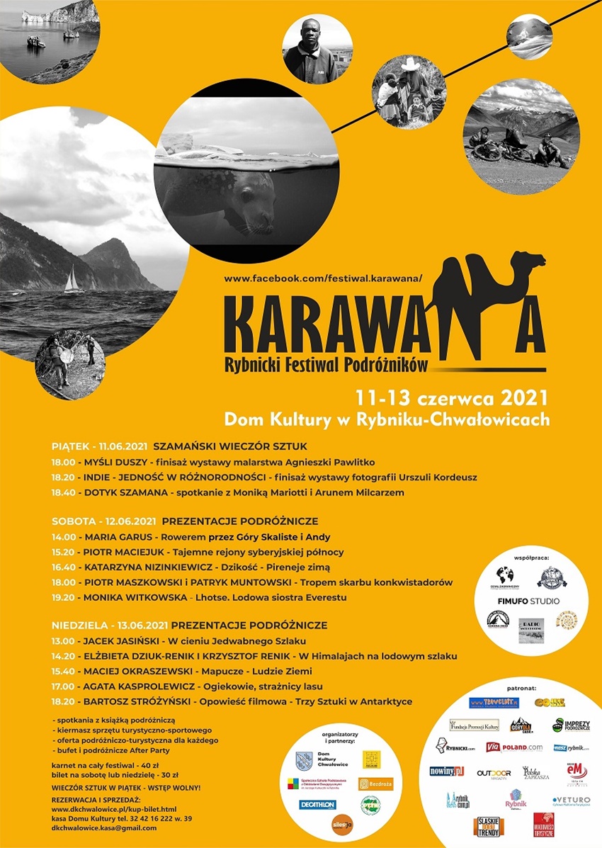 Dom Kultury Chwałowice zaprasza na Rybnicki Festiwal Podróżników Karawana - 11.06-13.06