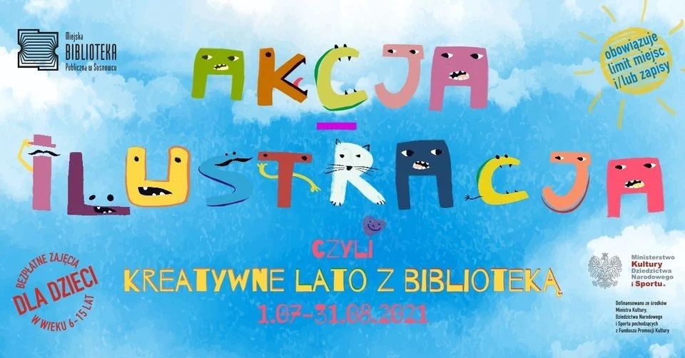  „Akcja-ilustracja, czyli kreatywne lato z biblioteką” – akcja letnia 2021
