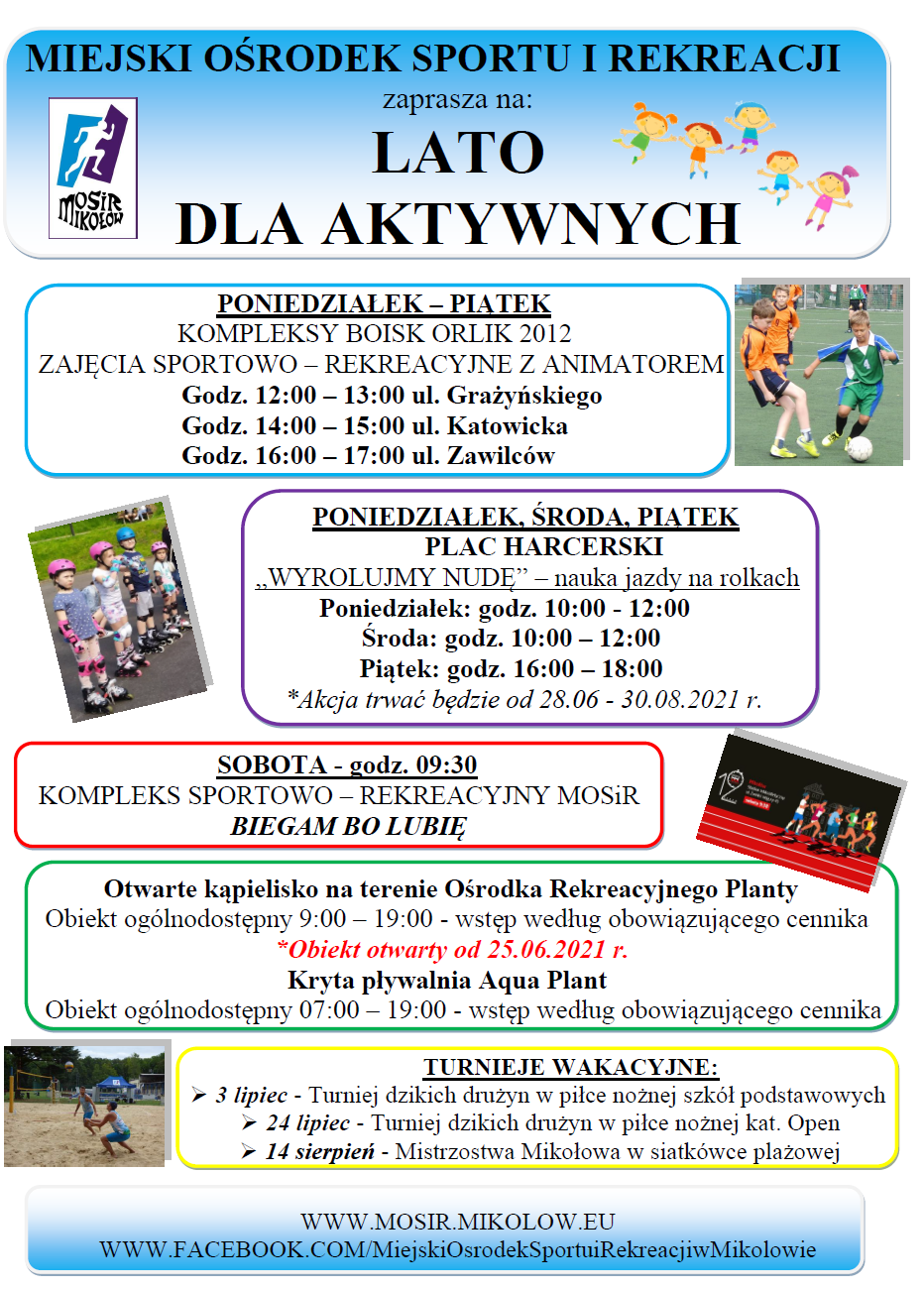 MOSiR zaprasza na akcję “Lato dla aktywnych 2021”