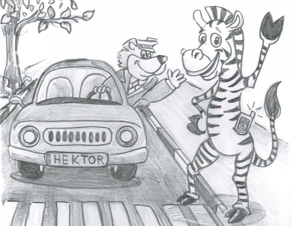 Konkurs plastyczny dla dzieci "Pomóż zebrze przejść przez pasy"