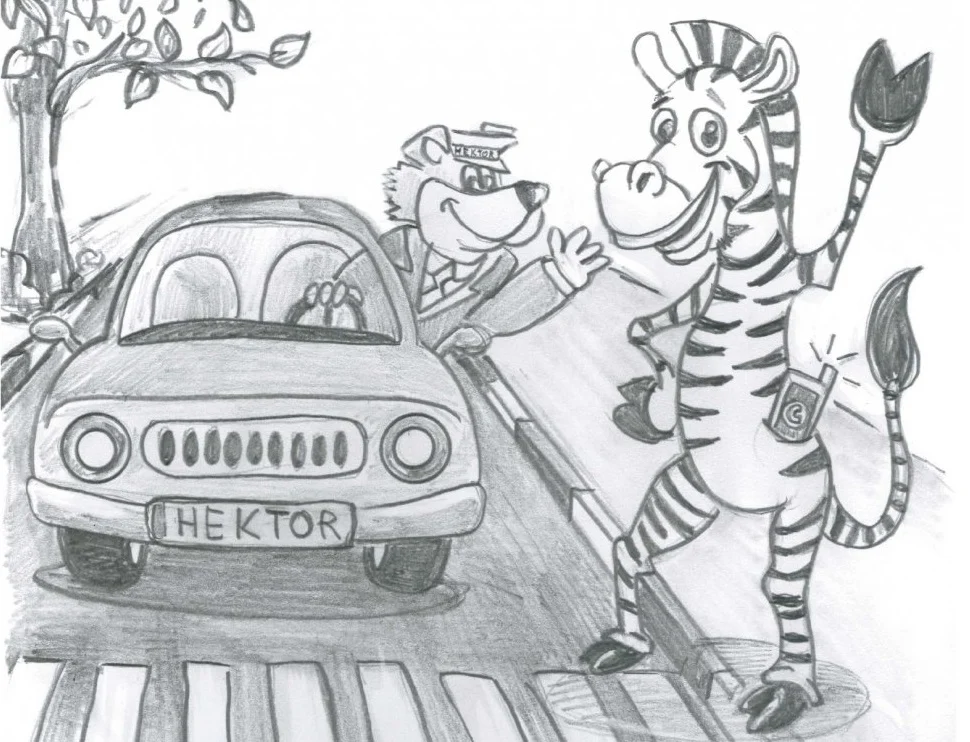 Konkurs plastyczny dla dzieci "Pomóż zebrze przejść przez pasy"