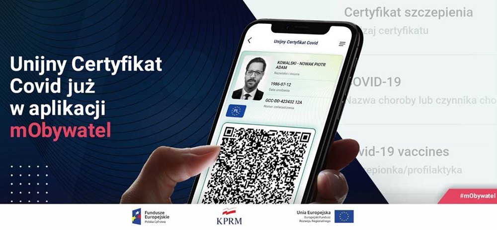 Unijny Certyfikat COVID już w aplikacji mObywatel!