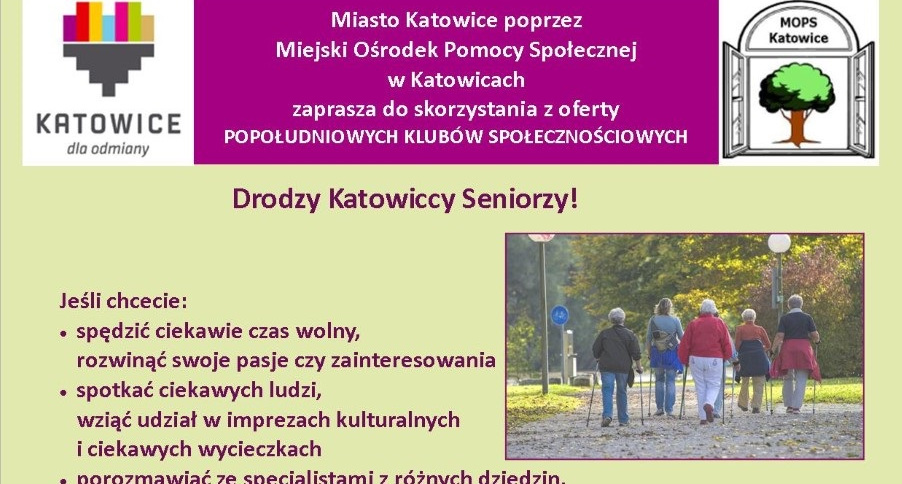 Popołudniowe kluby społecznościowe dla seniorów
