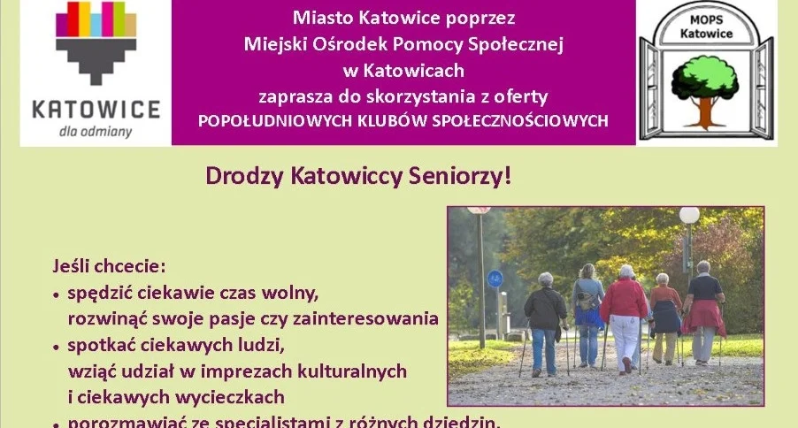 Popołudniowe kluby społecznościowe dla seniorów