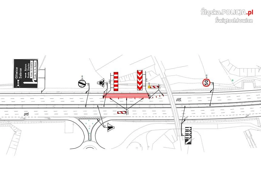 Uwaga! Zmiana organizacji ruchu na świętochłowickim odcinku DTŚ!