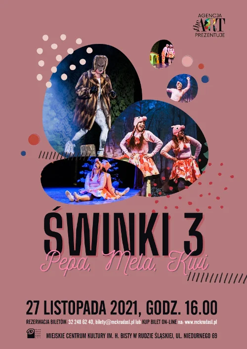 Świnki 3 - Pepa, Mela, Kwi. MCK zaprasza na spektakl muzyczny dla dzieci