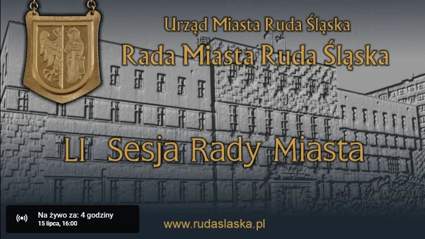Oglądaj online: Dziś nadzwyczajna sesja Rady Miasta Ruda Śląska