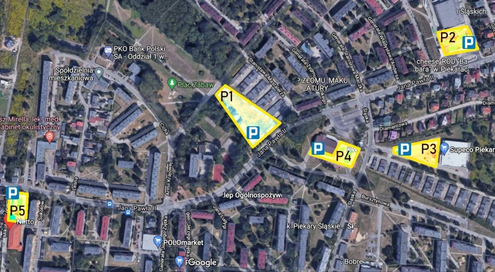 Strefy parkingowe – 2. PKO Piekarski Półmaraton