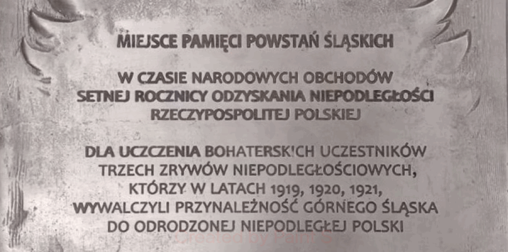 Tablica pamięci Powstań Śląskich