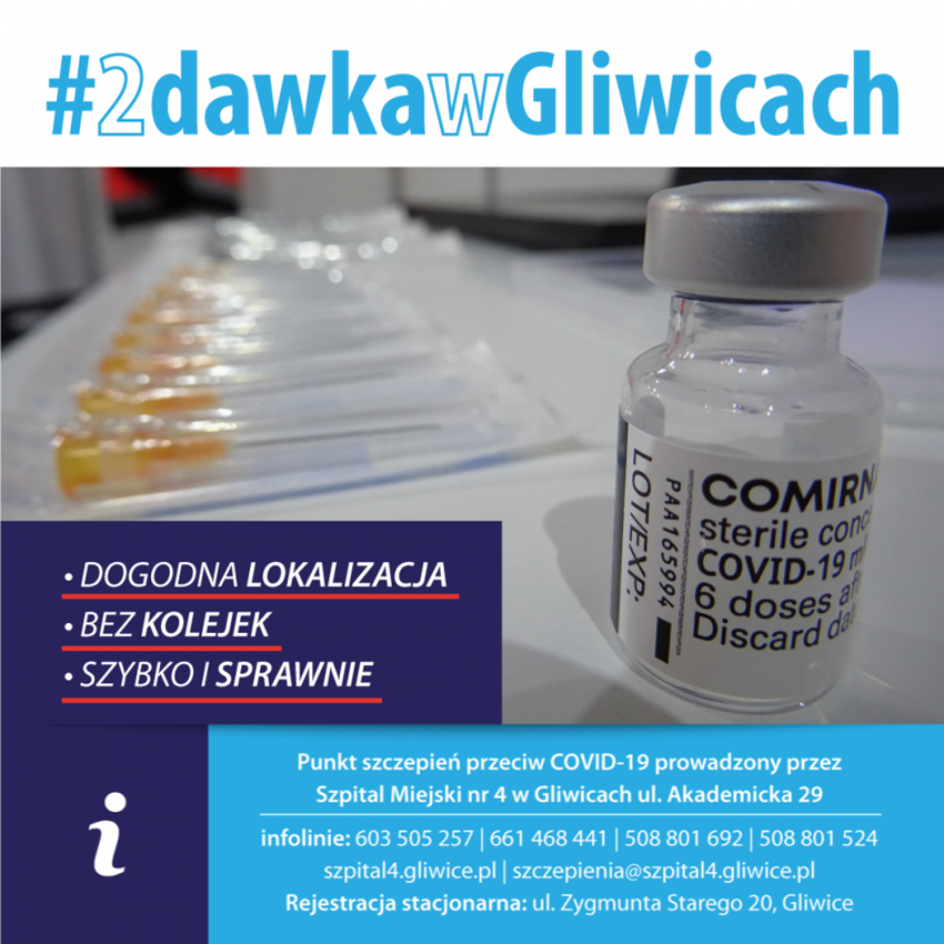 #2dawkawGliwicach. Zmieniają się przepisy, punkt szczepień na Tafli zaprasza