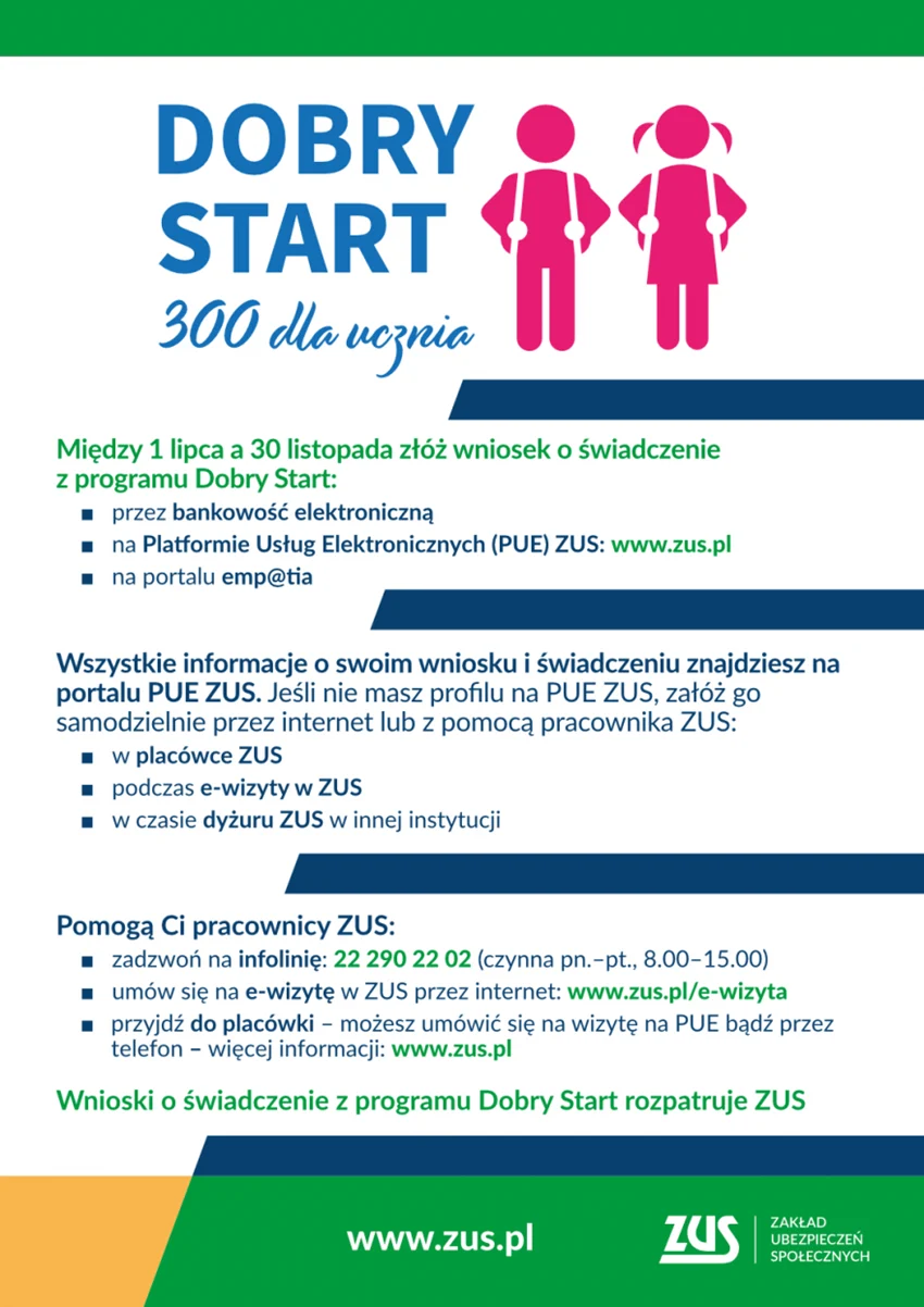 Można już składać wnioski o świadczenie z programu "Dobry Start"