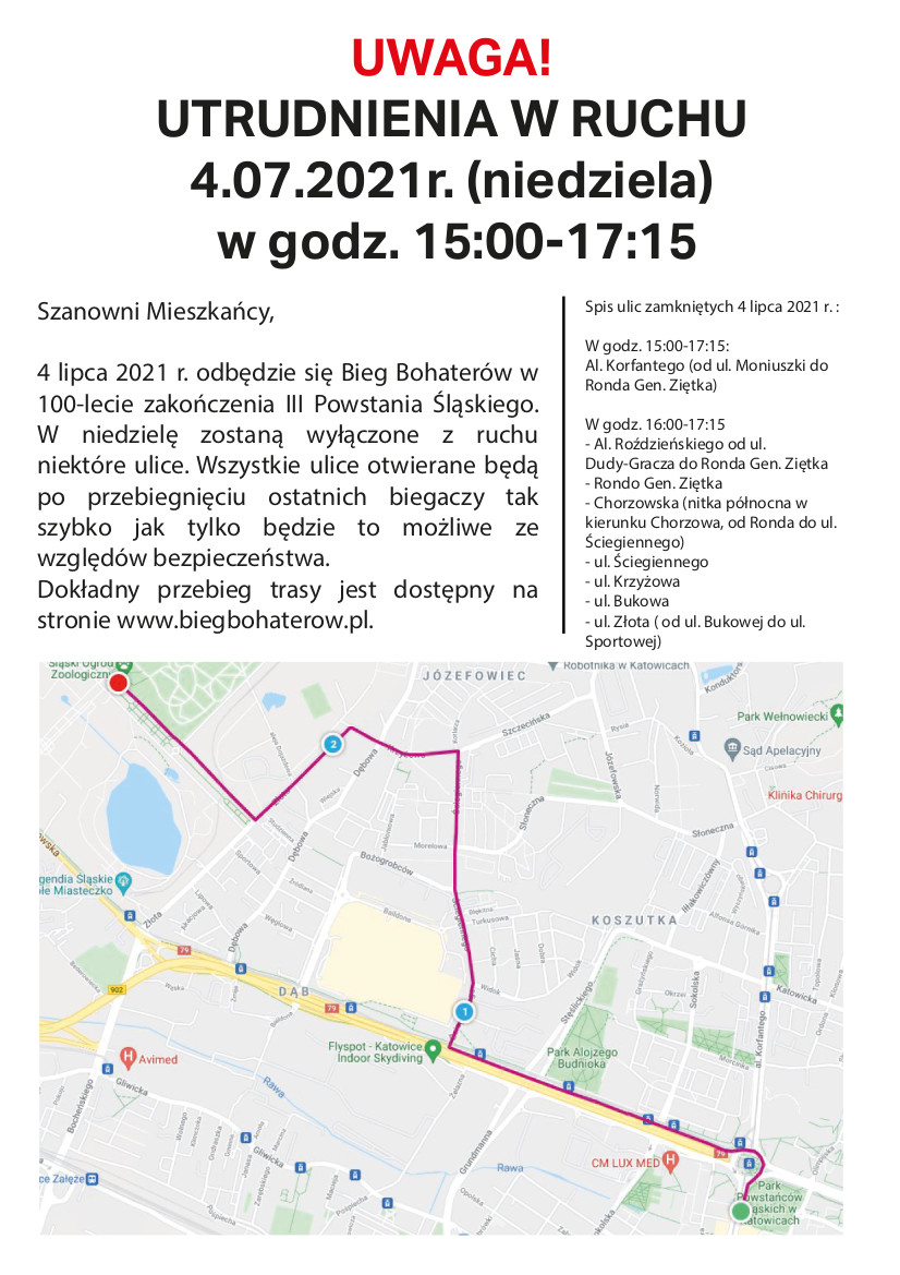 Bieg Bohaterów - 4 lipca. Będą utrudnienia