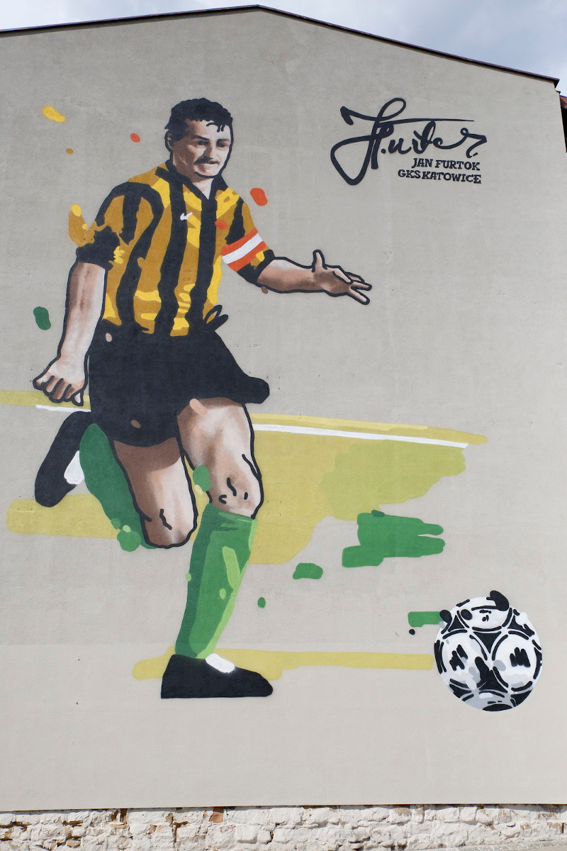 Jan Furtok, legenda Gieksy, ma swój mural w Katowicach