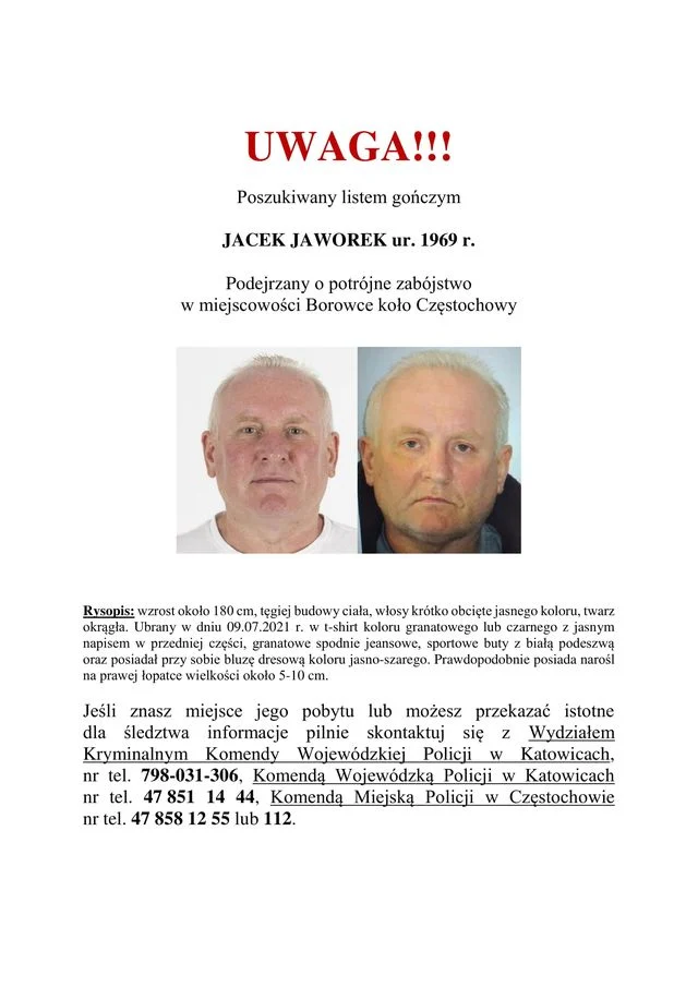 UWAGA!!! Jacek JAWOREK nadal poszukiwany