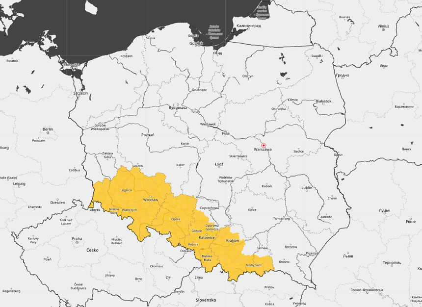 Ostrzeżenie meteorologiczne przed burzami z gradem