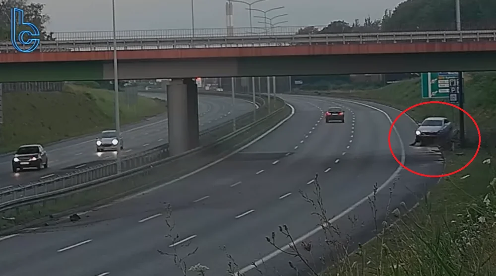 Kolejne niebezpieczne zdarzenie drogowe na "zakręcie mistrzów" na DTŚ!