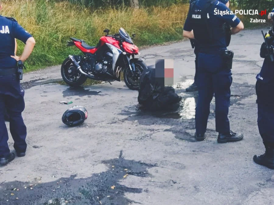 Pościg za motocyklistą ulicami Zabrza i Rudy Śląskiej. Policja użyła broni!