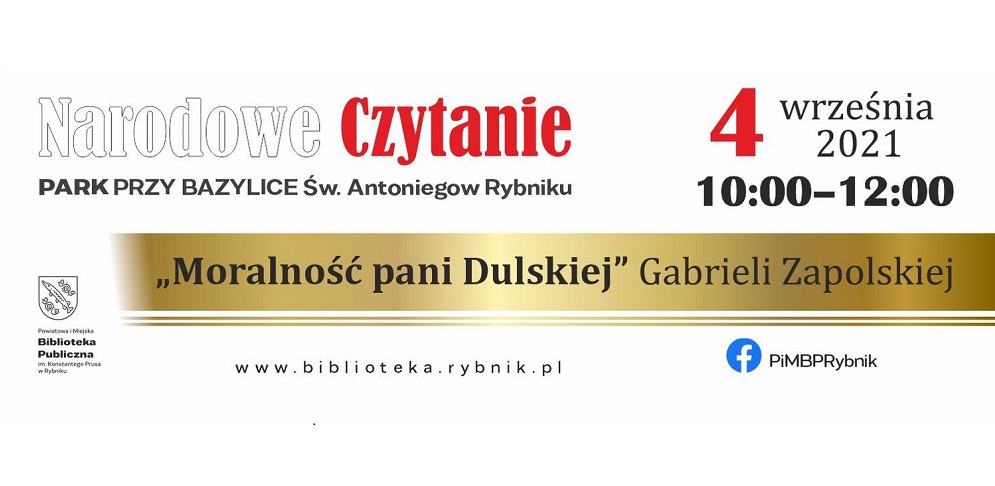Narodowe Czytanie 2021 w Parku Miejskim