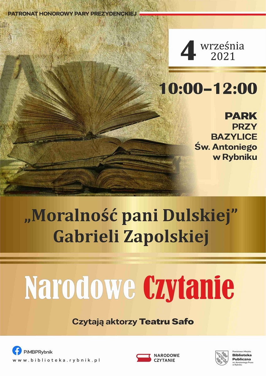 Narodowe Czytanie 2021 w Parku Miejskim