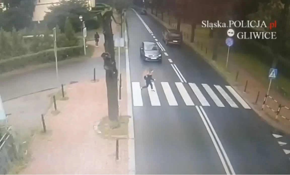Piesza wtargnęła pod nadjeżdżający samochód! [WIDEO]