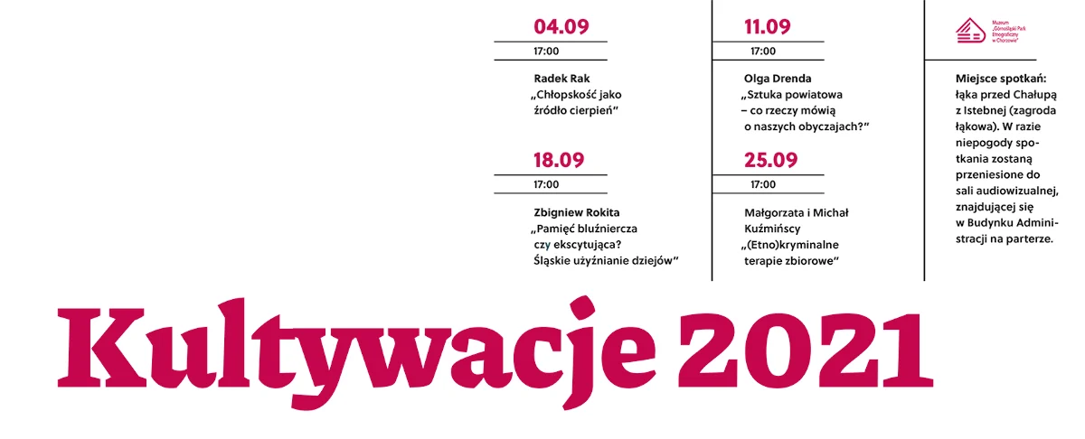 Cykl plenerowych debat literackich Kultywacje 2021