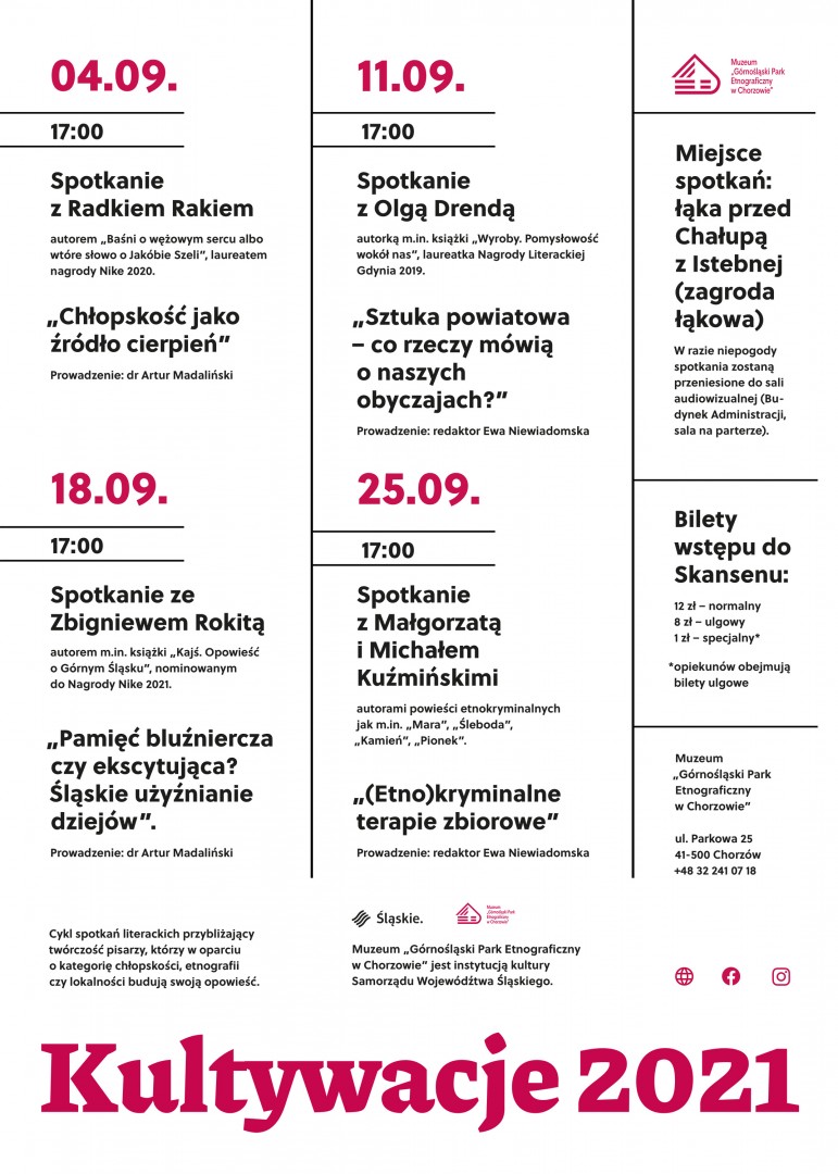 Cykl plenerowych debat literackich Kultywacje 2021