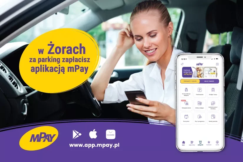 Zapłać za parkowanie w Żorach z pomocą aplikacji mPay
