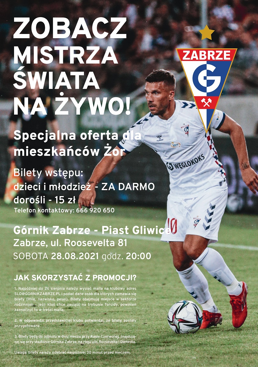 Specjalna oferta dla mieszkańców Żor na pojedynek Górnik Zabrze - Piast Gliwice