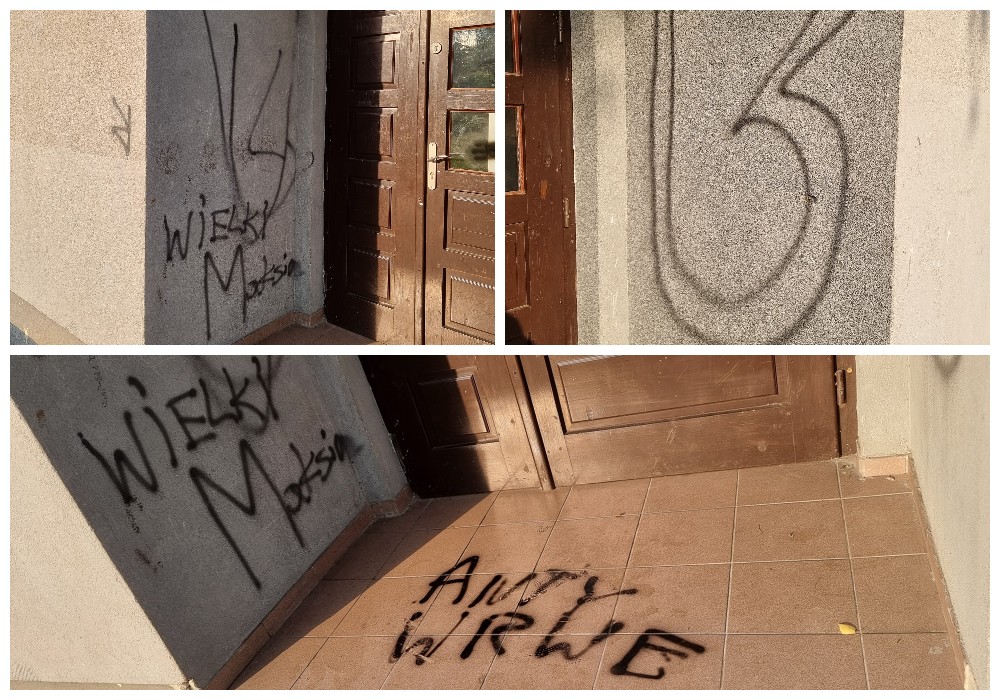 Wandale zniszczyli elewację Szkoły Podstawowej nr 15 w Zabrzu