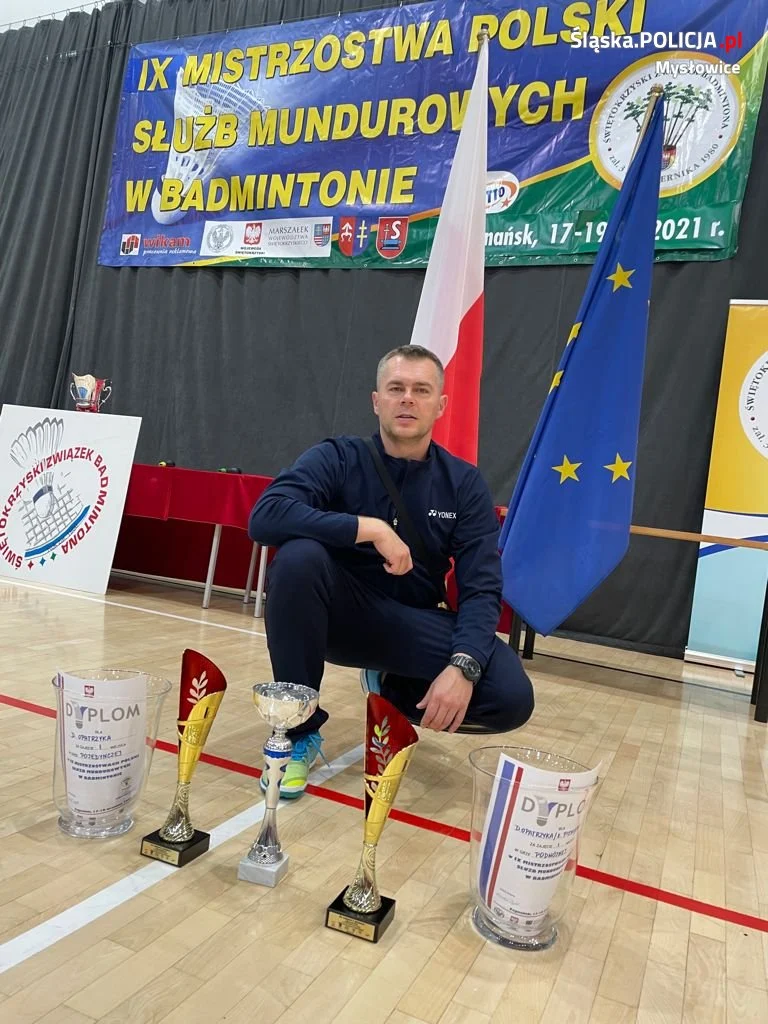 Mysłowicki policjant podwójnym Mistrzem Polski w badmintonie