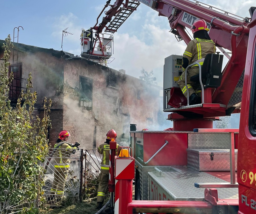 Pożar budynku gospodarczego w Orzeszu