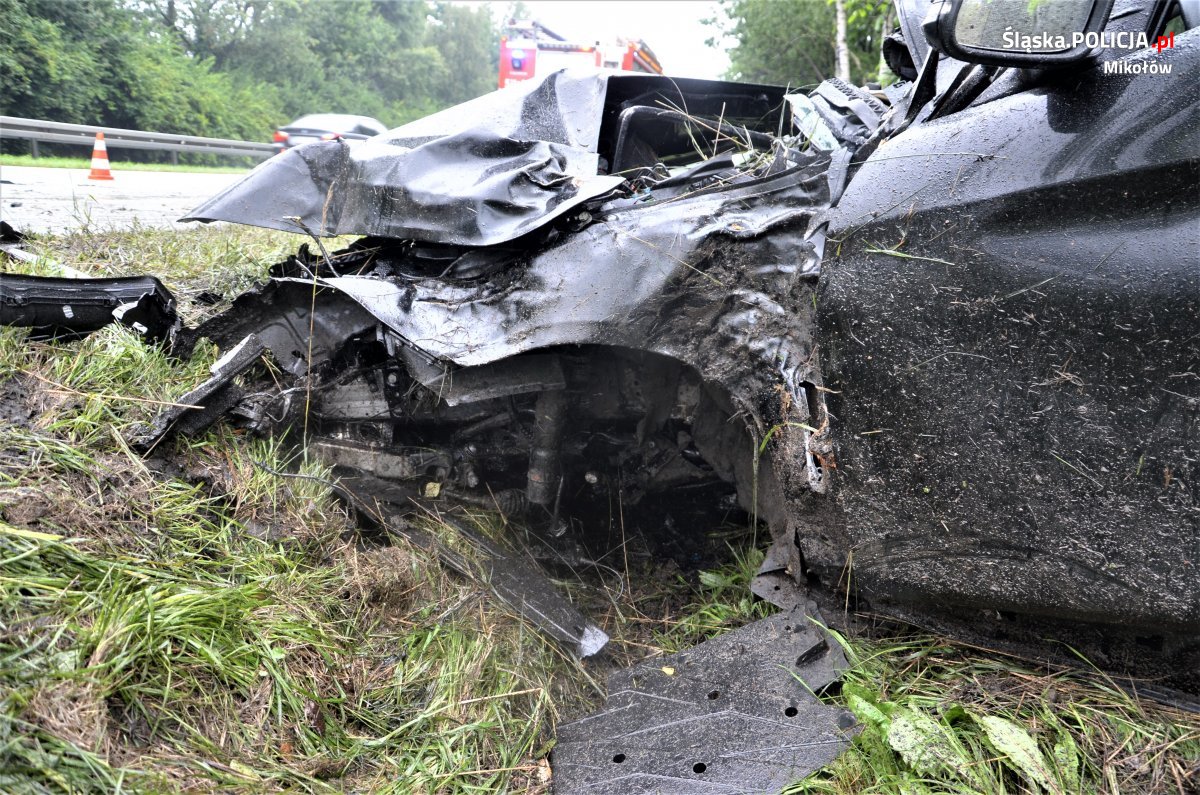 Stracił panowanie nad pojazdem i uderzył w drzewo. Przewoził trójkę swoich dzieci
