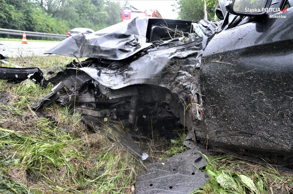 Stracił panowanie nad pojazdem i uderzył w drzewo. Przewoził trójkę swoich dzieci