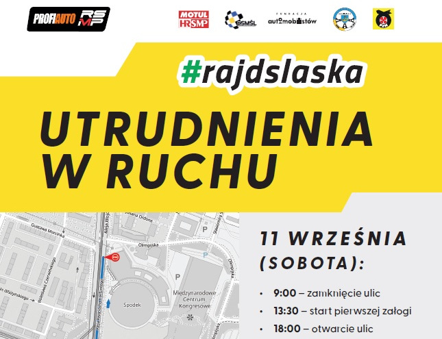 Rajd Śląska - utrudnienia w ruchu